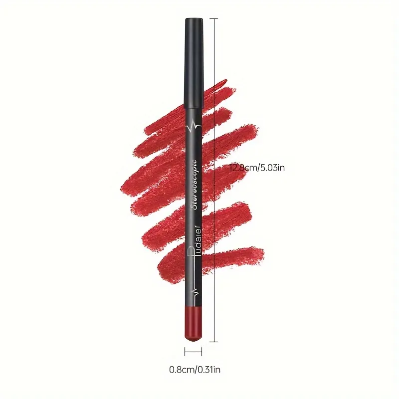 Waterproof Matte Lipliner Pencil Red Contour Tint Lipstick Long Lasting Non-stick Cup Moisturising Lips Makeup 12 Colors — image 5