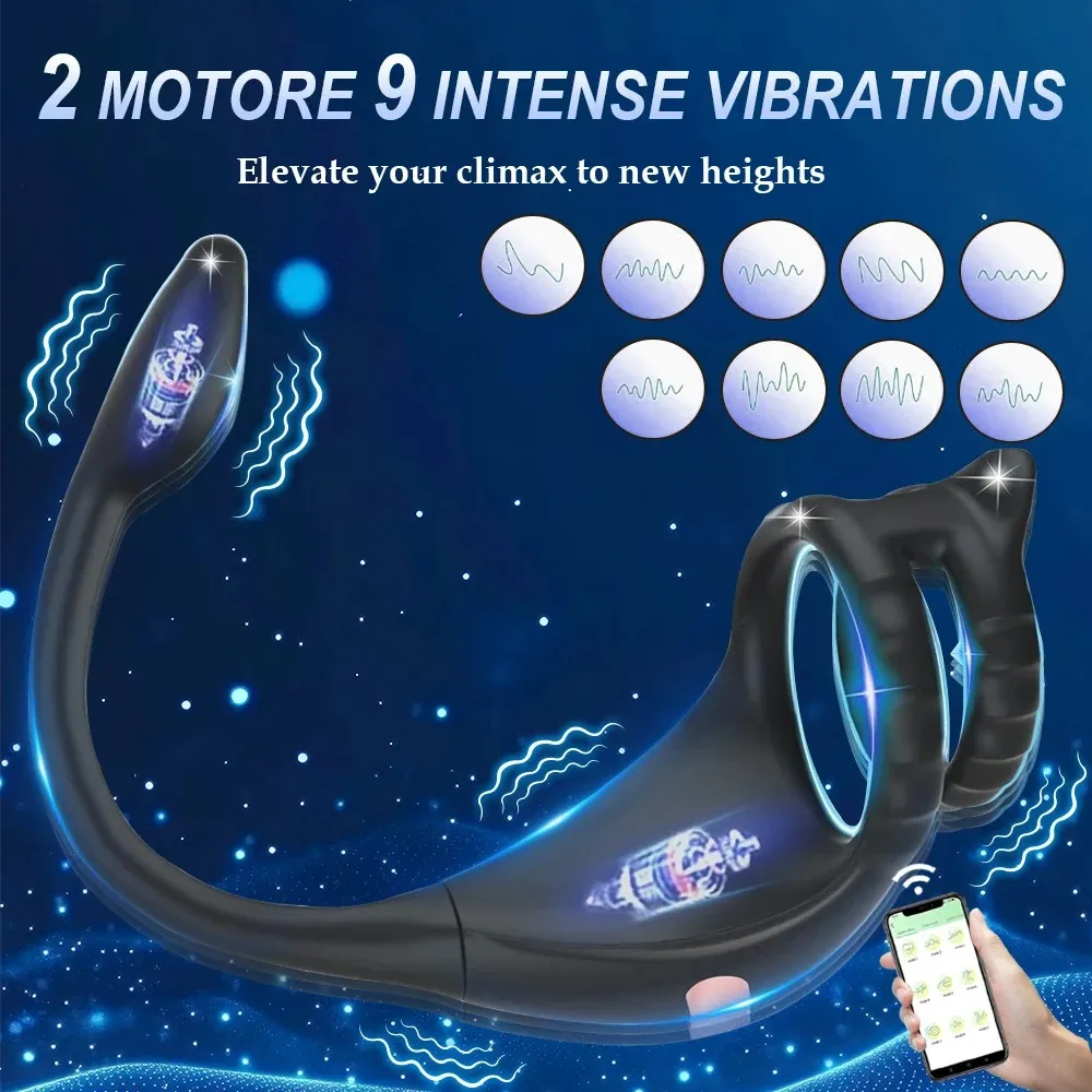 Aplikasi Nirkabel Cincin Ayam Penggetar Pria Remote Steker Butt Anal Kontrol Stimulator Prostat Pemijat Penis Mainan Seks Dewasa untuk Pria Gay — image 2
