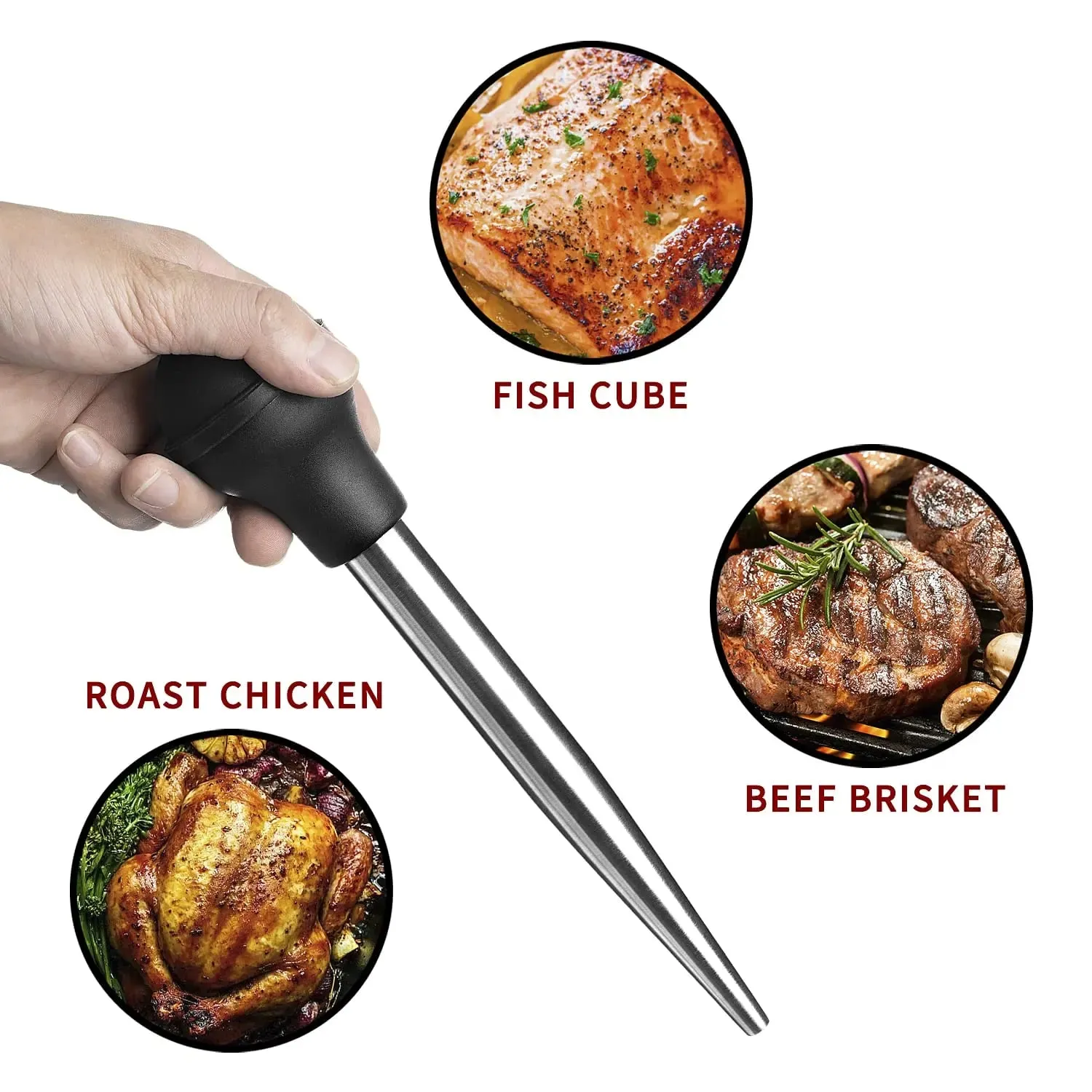 Turkey Baster untuk Memasak & Dapur Penyutik Daging Picagari untuk Cecair Panas Gred Makanan Baster Thanksgiving Alat Penting Krismas — image 5