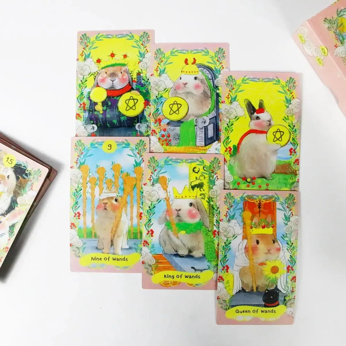 Chubby Bunny Tarot 12*7cm Talia 78 kart ze słodkimi króliczkami Opakowanie sztywne o wymiarach 2,75 x 4,75 cala — image 7