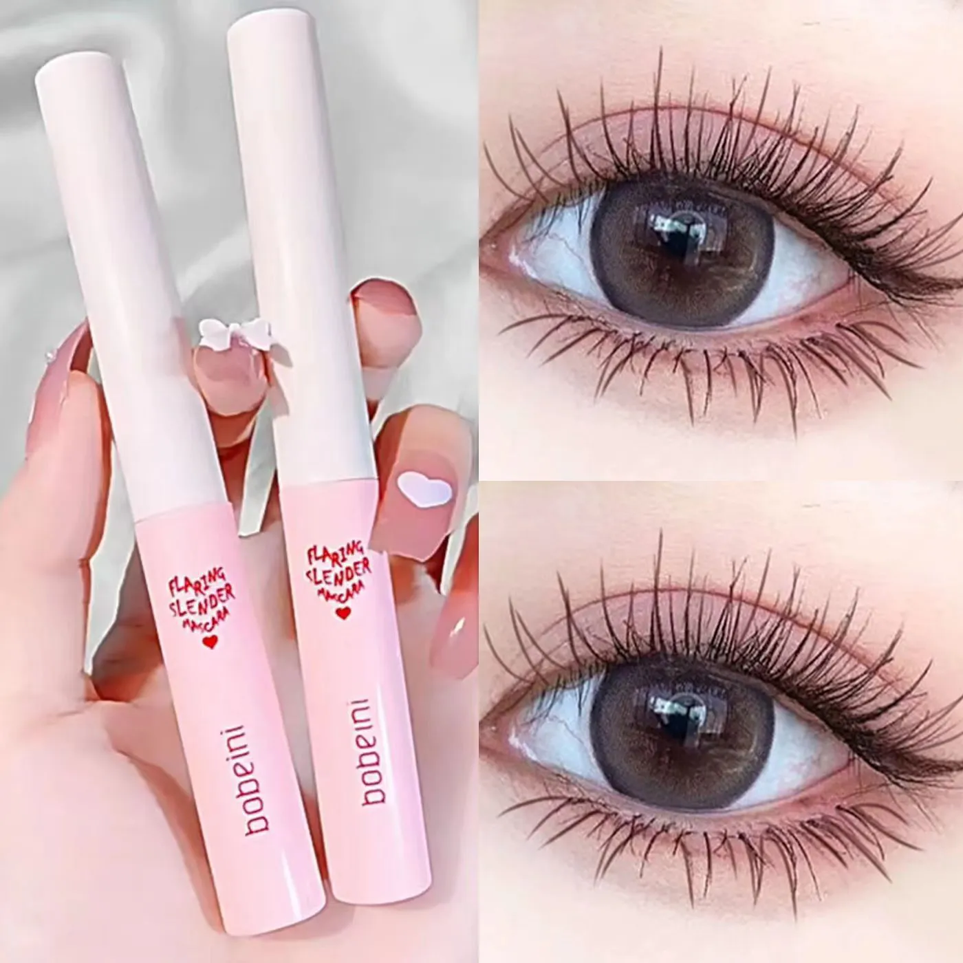 Ultra-Fine แปรงมาสคาร่าแต่งหน้าผ้าไหมเส้นใยยาวขนตากันน้ำ Fast แห้ง Matte สีน้ำตาลสีดำ Curling มาสคาร่าเครื่องสำอางค์ — image 3