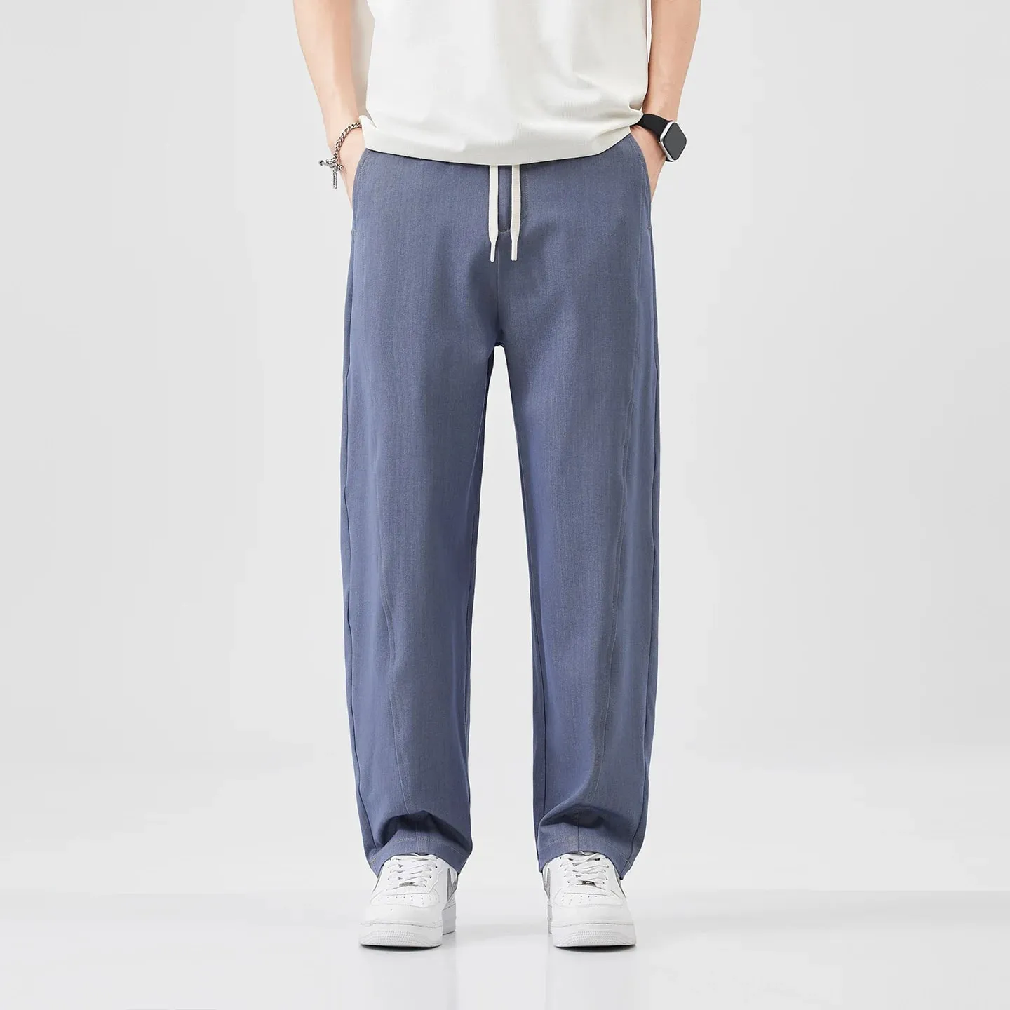2026 High Quality Summer Thin Stripe Jeans Men Elastic Waist Breathe Straight Y2K Harajuku Korea Trousers Male Plus Size M-5XL — image 10