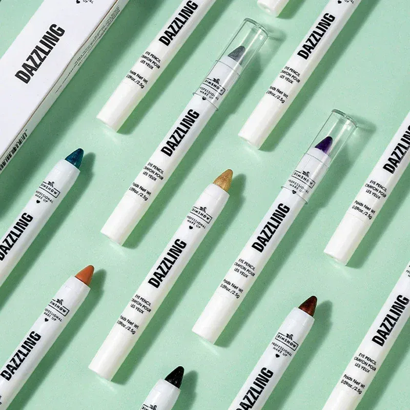 12 Warna Pensil Pembayang Mata Pearlescent Kalis Air Kilauan Berkilauan Berkilauan Mata Pembayang Mata Pen Celak Stick Mata Alat Solekan — image 7