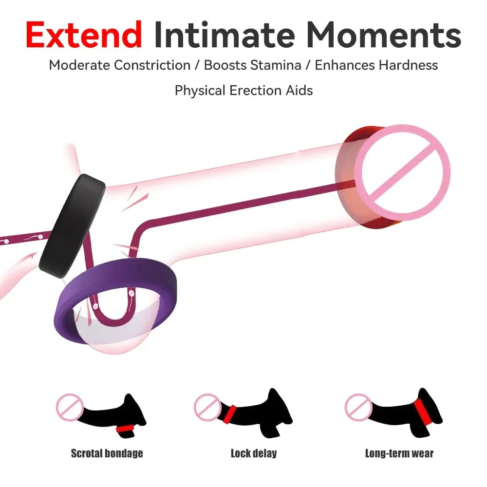 Silikone Penis Ring Cock Ring Erektion Ring Forsinkelse Ejakulation Fixed Stamina Enhancer Sexlegetøj Voksne mandlige par Langvarig — image 2