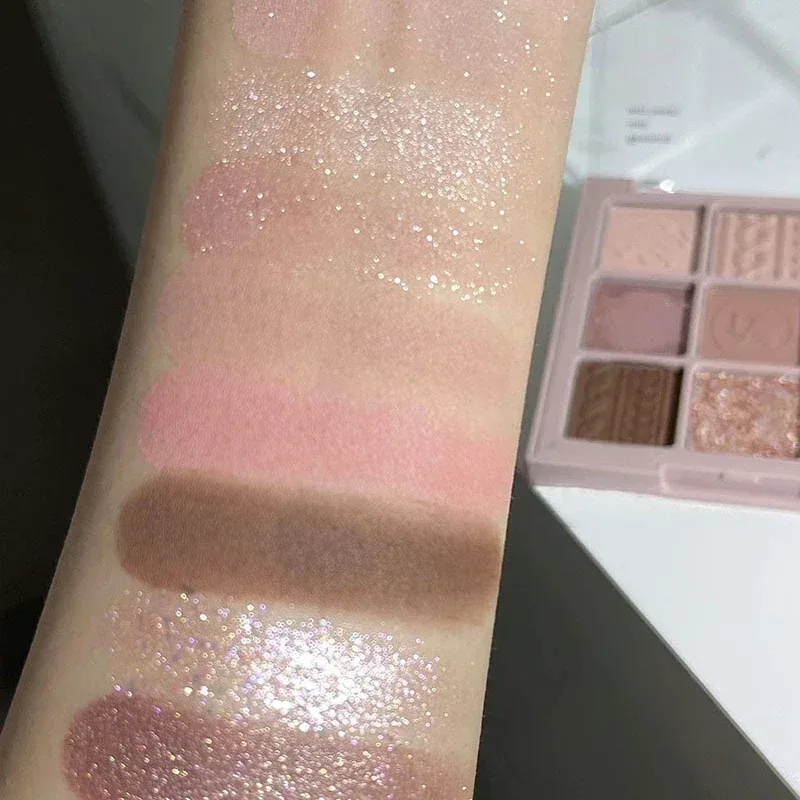 9-Izgara Göz Farı Paleti Glitter Sedefli Mat Akrilik Şeffaf Göz Farı Makyaj Uzun Ömürlü Kadın Güzellik Kozmetik 1 PC — image 6