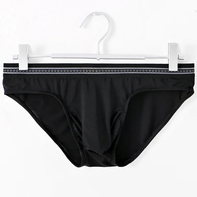 Celana Dalam Sutra Es Pria Baru Celana Dalam Ikat Pinggang Renda Elastis Tinggi Cepat Kering Ultratipis Pakaian Dalam Bikini Sejuk Mulus Seksi — image 34