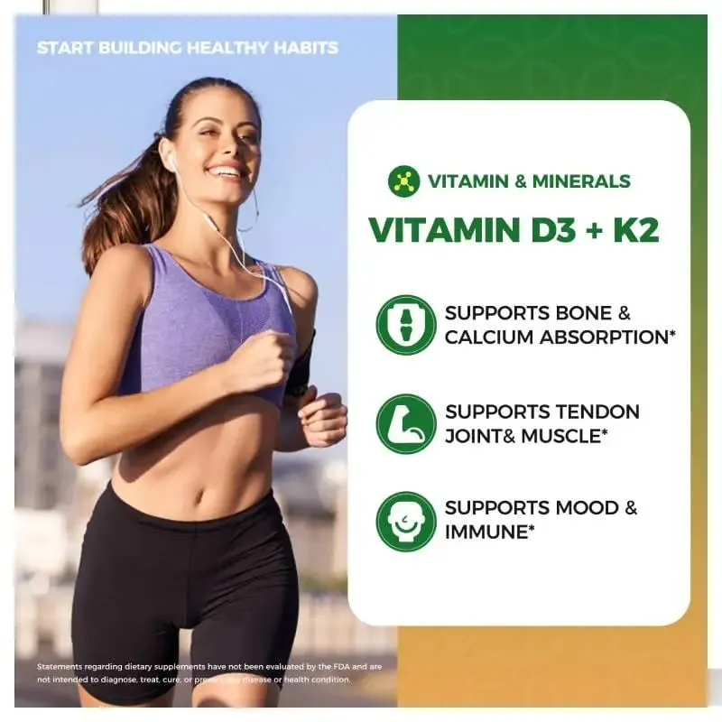 Mulittea Vitamin K2+D3 60ml E Vitamini ve Omega 3 Diyet Takviyeleri içeren Damlalar Kas İyileştirme ve Besin Emilimi — image 2