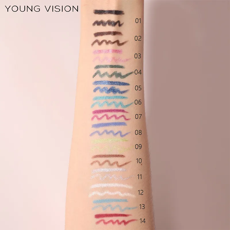 3 Buah Pensil Eyeliner Mutiara Biru Hijau Ungu Pensil Eyeshadow Multifungsi Riasan Eyeliner Pigmen Tinggi Tahan Air — image 2
