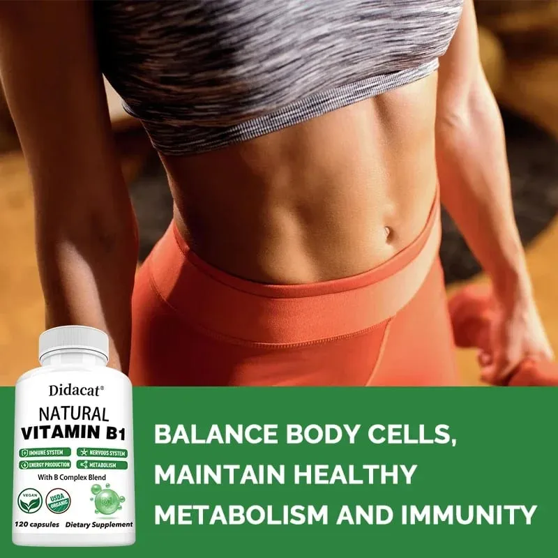 Didacat Vitamin B1 hilft dem Immunsystem, dem Nervensystem und der Energieunterstützung, Nahrungsergänzungsmittel — image 5