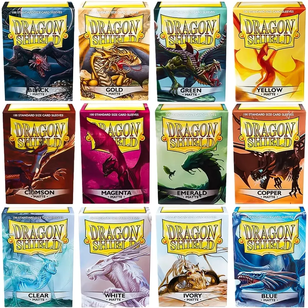 100 PCS/BOX Multicolor Dragon Shield Cards Sleeves Cover Matte Cards Sleeves Protector for TCG/PTCG Star Card Board Games Cards — image 1