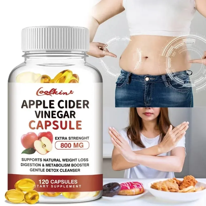 Kapsul Cuka Cider Epal - Membakar Lemak Selera Makan Menekan Pengurusan Berat Badan Suplemen Detoks — image 2