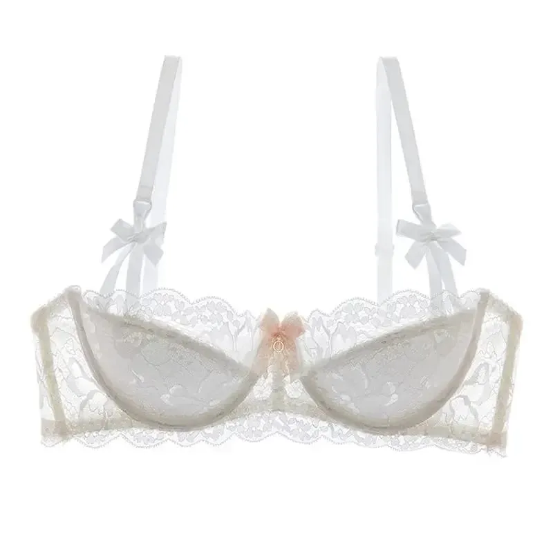 Set Bra Gadis Telinga Arnab Cup Pure Desire | Bra Tarik Atas dengan Bow | Bra renda Perancis bernafas | Malam Tarikh Cawan Anti-gelincir — image 9