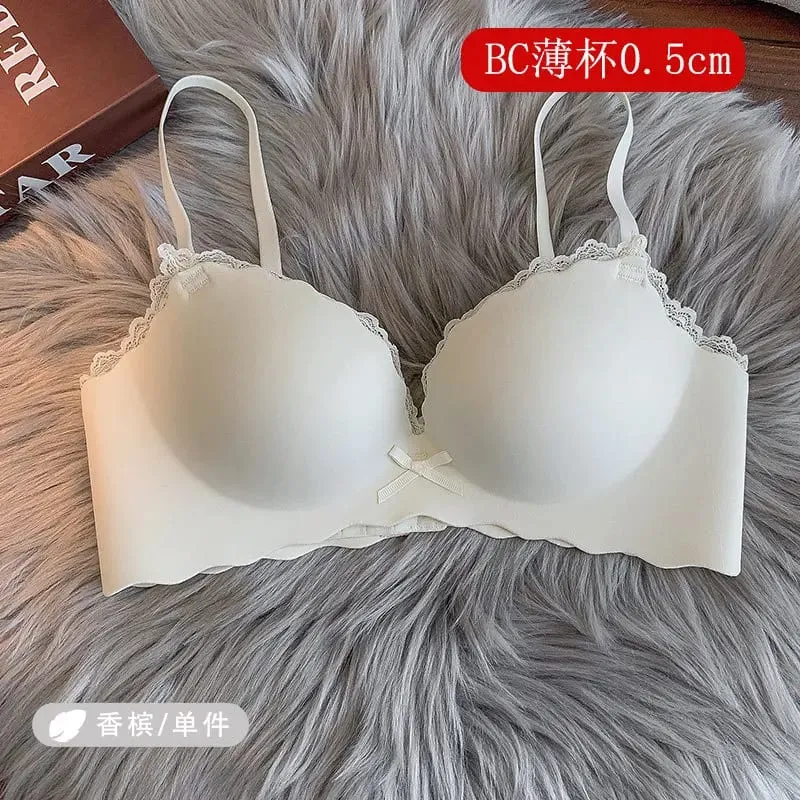 セクシーDrahtloses, nahtloses BH-Set für Damen, einteiliger Push-Up-Büstenhalter, kleine Brust, seitliche Unterstützung, Anti-Sag, weiche Damenunterwäsche — image 8