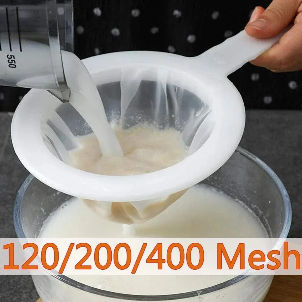 120 200 400 Mesh Küche Ultra-Feine Nylon Mesh Sieb Kunststoff Sieb Filter Löffel Für Sojamilch Kaffee Milch joghurt Saft