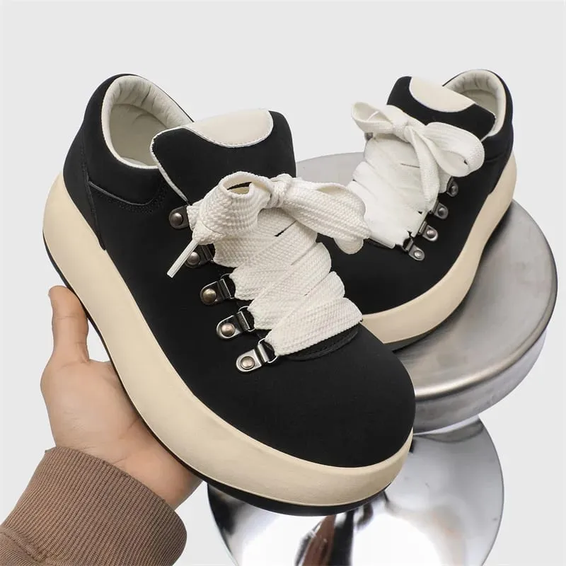 Kasut Skate Chunky Lelaki Berkualiti Tinggi Kaki Bersaiz Besar Kasut Kasual Kasut Platform Selesa Kasut untuk Pelajar — image 1