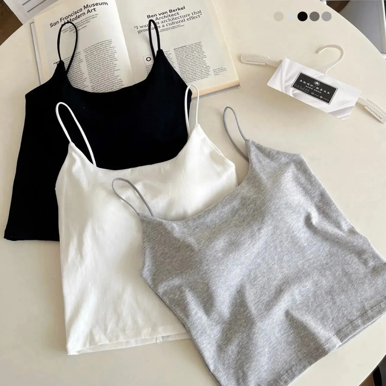 Basic Solid Camis Casual Sleeveless Spaghetti Strap Crop Top Square neck Tank tops With Built In Bra y2k Summer pambabaeng Damit — image 2