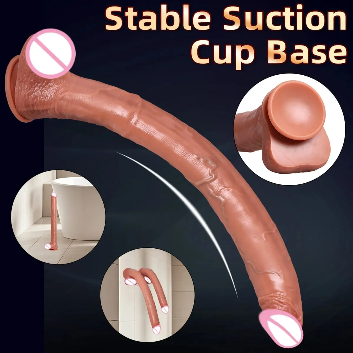 Pene artificiale super lungo Dildo realistico Genitali maschili Penetrazione Giocattolo del sesso anale Masturbazione vaginale femminile Ventosa Cazzo — image 6