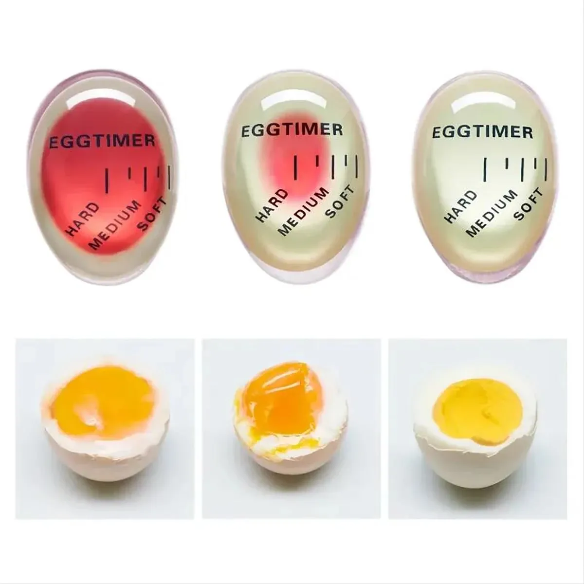1 Uds. Temporizador de huevos cocidos, observador de maduración, deliciosos huevos duros suaves, utensilios de cocina creativos que cambian de Color — image 1