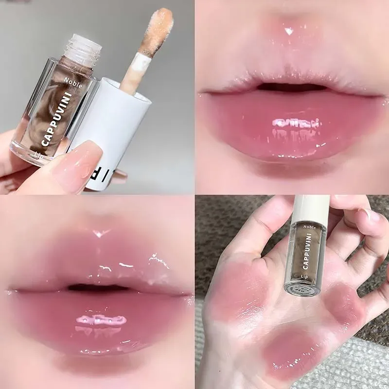 Trasparente Trasparente Grigio Viola Lucidalabbra Idratante Asciugatura Labbra Specchio Smalto per labbra Tinta Plumper Idratante Olio per labbra in cristallo Trucco — image 8