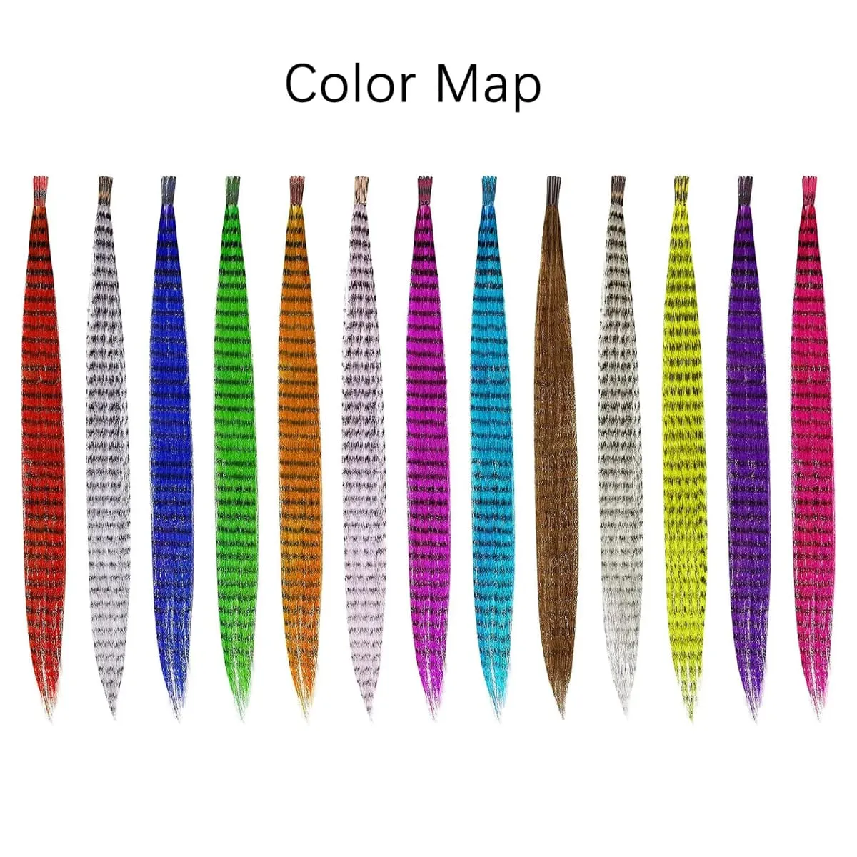 Extensions de cheveux synthétiques colorées I Tip, 10 racines/paquet, postiche 16 pouces, accessoires capillaires pour femmes et filles, utilisation quotidienne en fête — image 5