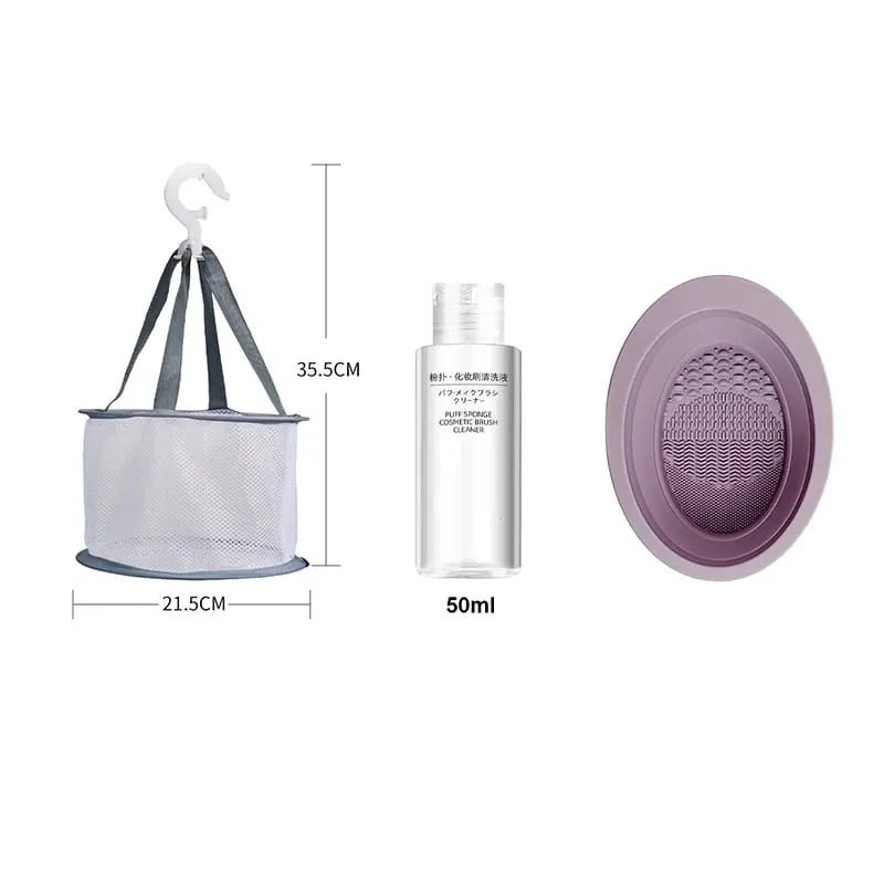 Make-up Pinsel Schwamm Mixer Puff Reiniger Make-Up-Tools Waschen Reinigung Flüssigkeit Schüssel Luft Trocknen Netto Set Für Pulver Lidschatten — image 4