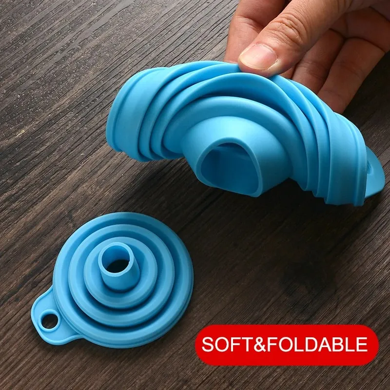 Entonnoir en Silicone pliable, trémie de remplissage S/L pour pot de cuisine, distributeur de bouteilles de vin, transfert automatique d'huile moteur et d'essence — image 4