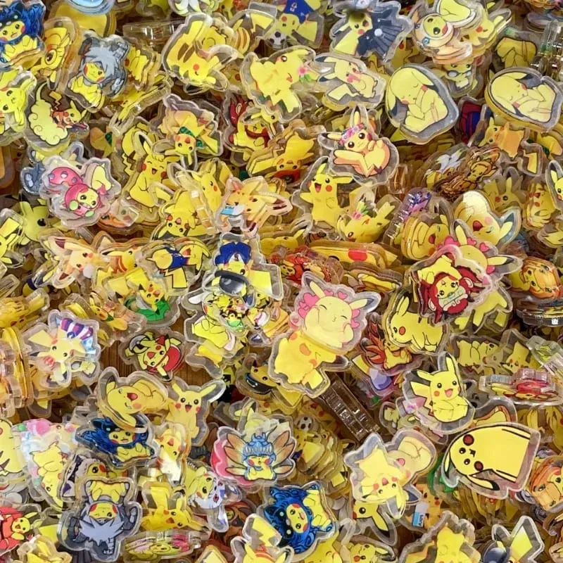 Pokemon acrilico fai da te patch ciondolo Kawaii taglio a forma speciale cartone animato anime stampa fronte-retro portachiavi materiale forcina — image 5