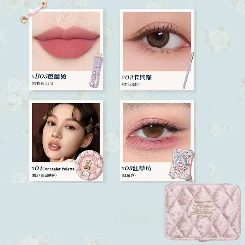 Flower Knows Make-up-Geschenkset für Frauen, schimmernde Lidschatten-Palette, vollständig deckender Concealer, Gel, Eyeliner und Lippenstift, Kosmetikset — image 10
