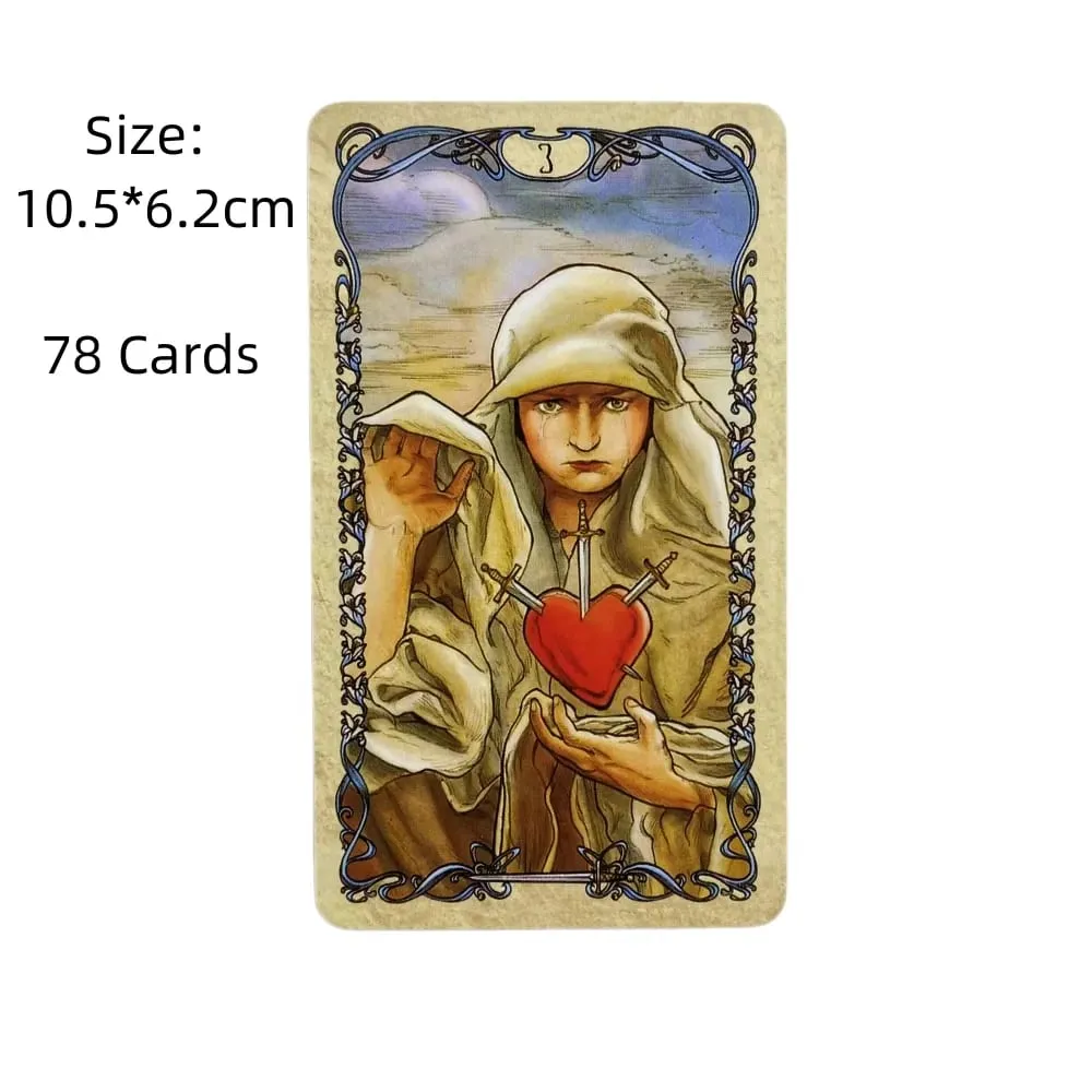Kad Tarot Mucha Permainan Kad Dek Tarot Mainan Kad Ramalan Tarot Papan Panduan Ramalan — image 2
