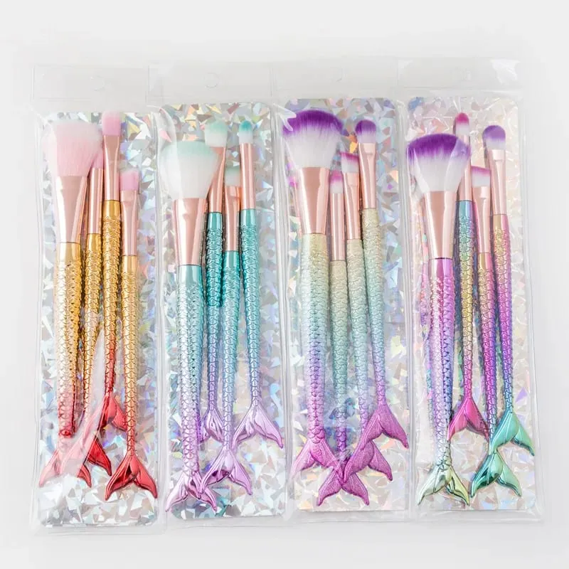 4 Set Makeup Brushes Set Cosmetic Powder Eye Shadow Foundation Blush Brush Soft Beauty Make Up Tool Maquiagem 6 Color Gradient — image 6