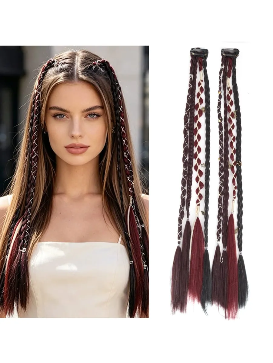 Ombre synthetische Boho-Stil kleine gedrehte geflochtene Haarverlängerungen für Frauen Perücke Zöpfe BB Clip-on Spicy Girl Brown Boxing Braids — image 11