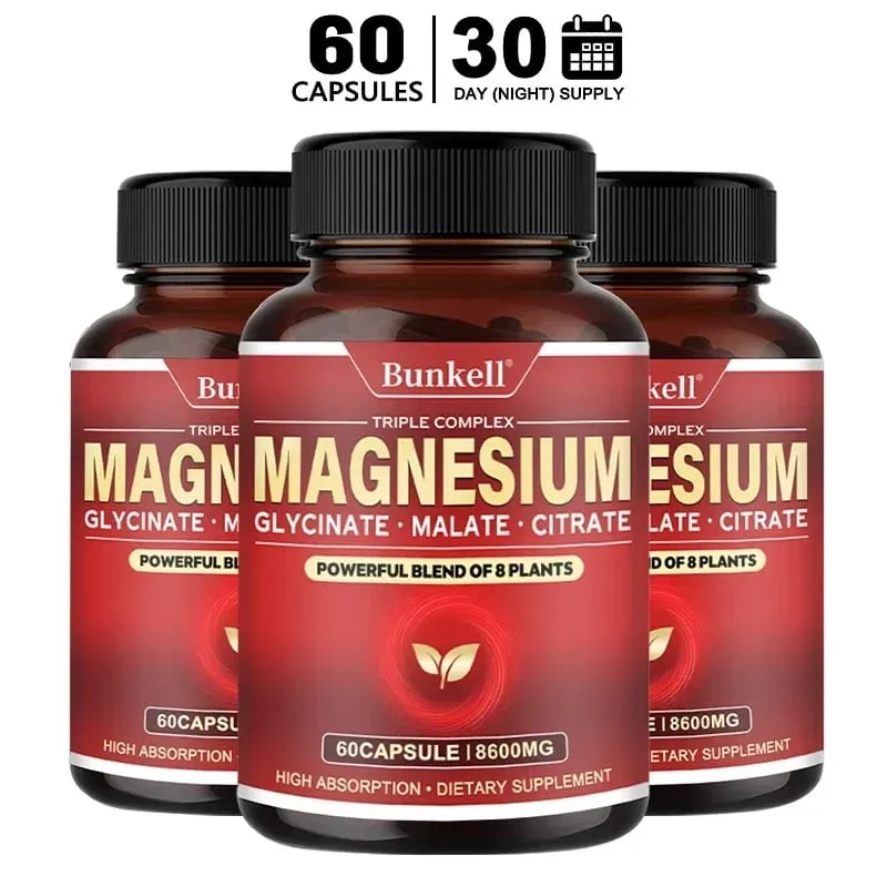 High Absorption Magnesium Glycinate Malate Citrate 100% Chelated Non-GMO Vegetarian Gluten Free 8 600 Mg 120 Capsules — image 9