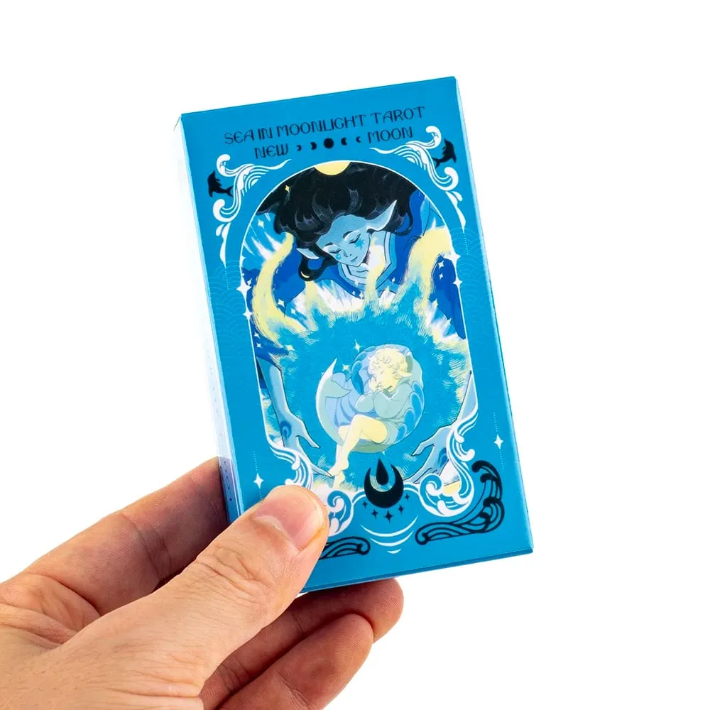 Meer im Mondlicht, Neumond-Tarotkarten, englische Version, 78 Stück, Ozean-Thema, emotionale Heilung, Wahrsagerei, Brettspiel, Tarotkarten — image 1