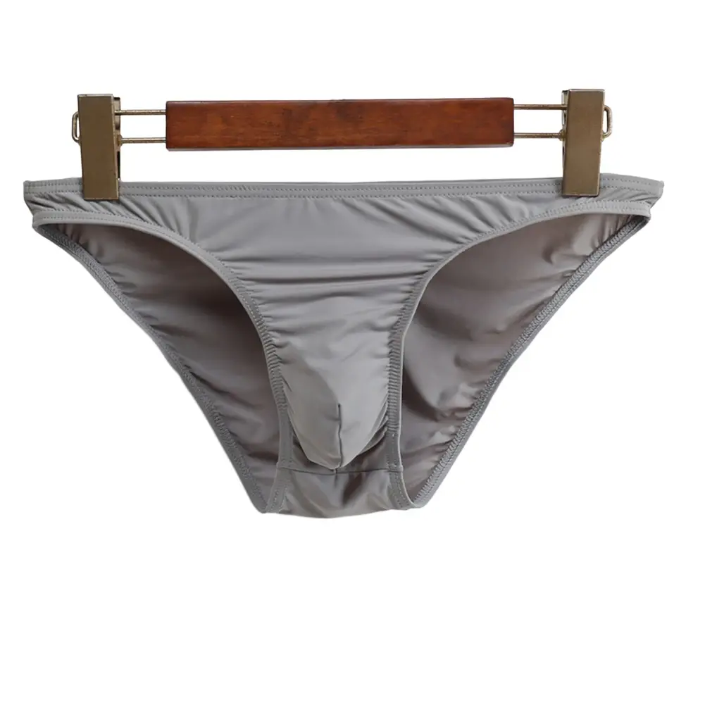 Uomini sexy rigonfiamento slip slip mutande mutandine bikini tinta unita slip trasparenti intimo pompa uomo mutandine lucide — image 3
