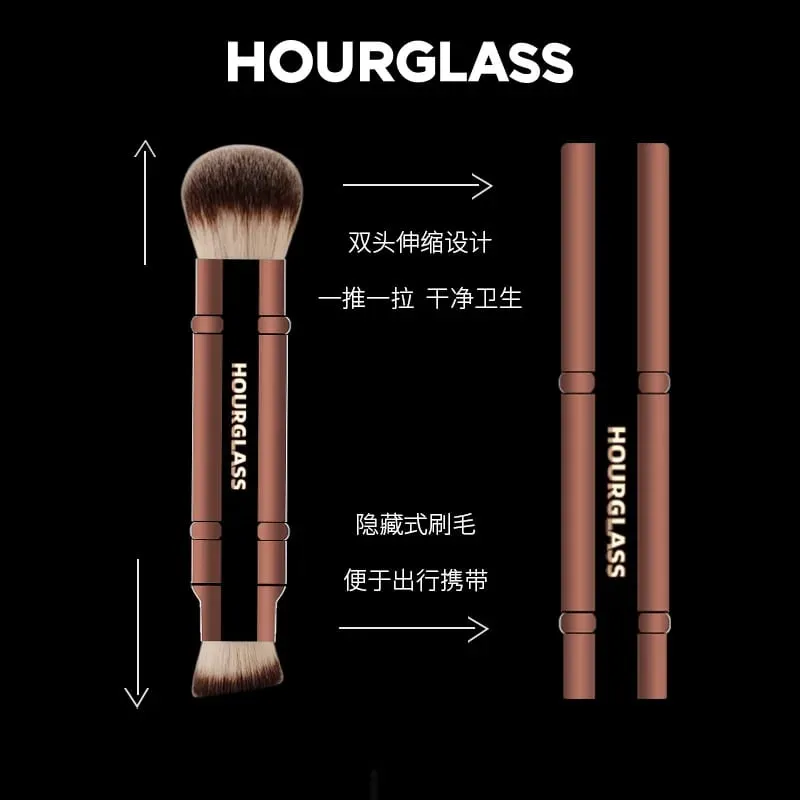 1pc Hourglass Powder Contour Berus solek Pemerah Pipi Bedak Berus solek pemegang logam Concealer Bronzer high end dengan kotak — image 23