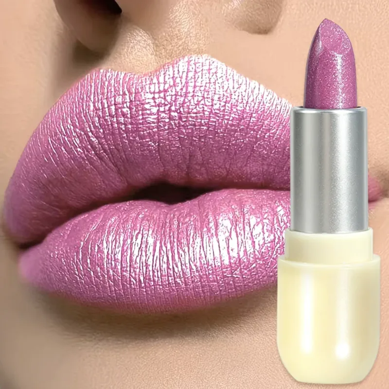 Shimmer Metallic Lipstick High Pigment Sparkling Bold Lip Color Long Lasting Waterproof Party Makeup — image 3