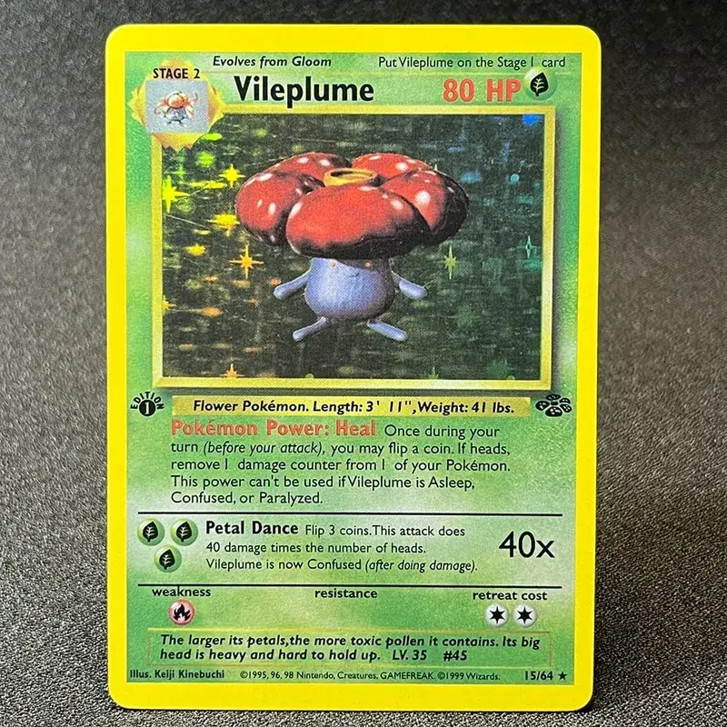 Carte foil PKM Charizard Blastoise Venusaur Alakazam Mewtwo Zapdos Raichu 1996 1a edizione Game Collection Carte proxy PTCG — image 24