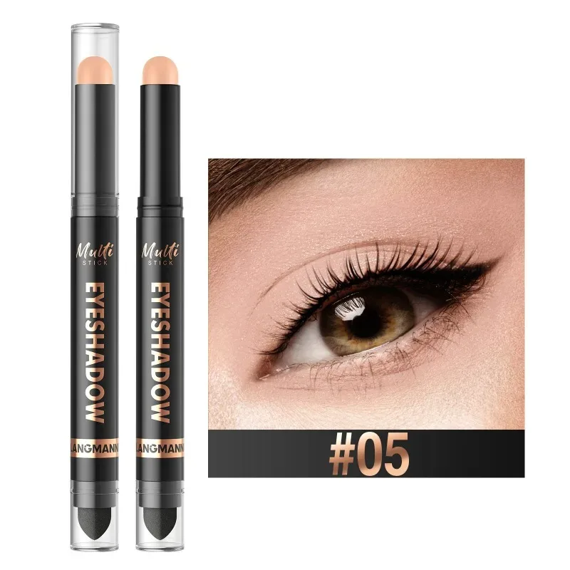 Bâton de fard à paupières Double tête, 16 couleurs, nacré, chatoyant, marron, crème hautement imperméable, crayon d'ombre à paupières, maquillage longue durée pour les yeux — image 15