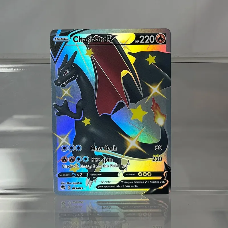 Charizard PTCG Single Collection Card 1. vydání 1996 Vmax Ex Rare Rainbow Card PKM Proxy karty Hračky Dárky — image 22