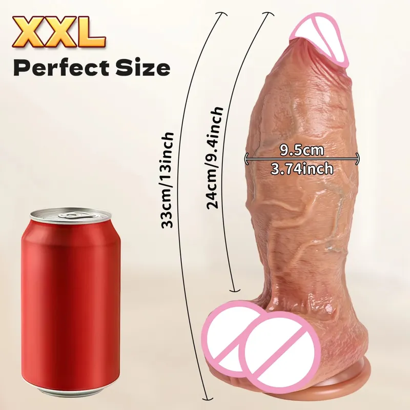 Ρεαλιστική μαλακή διπλή σιλικόνη Big Dildo Προσομοίωση δέρματος τεχνητό πέος Κολπικός αυνανισμός Βεντούζα Big Dick Γυναικείο Σεξ Παιχνίδι — image 12