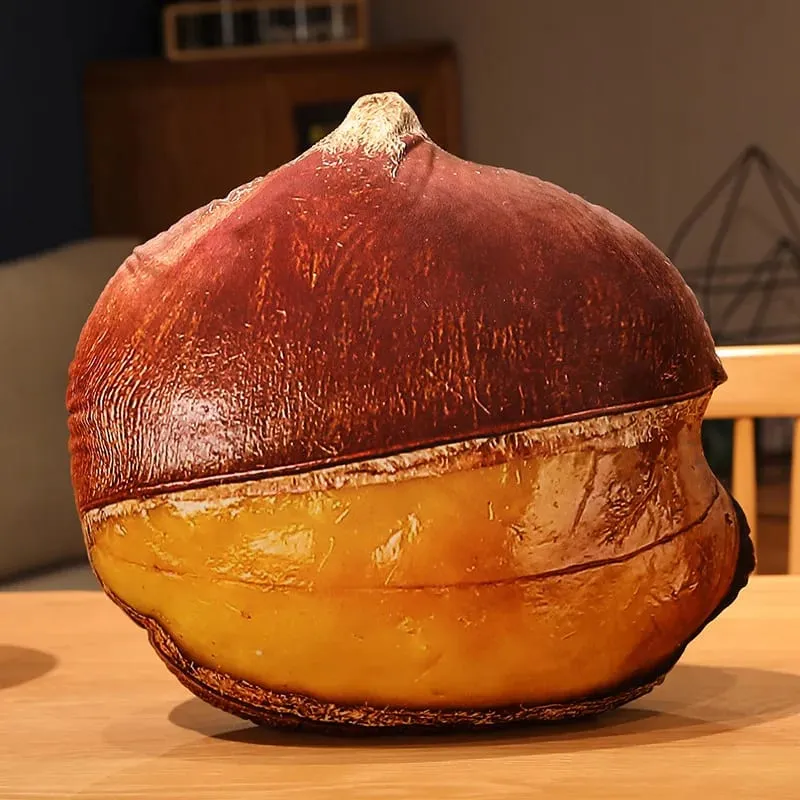 Simulační ořechový plyšový polštář Kreativní kaštanová plyšová hračka Legrační pekanový ořech Polštář Polštář Domácí dekorace Dětská hračka Dárek k narozeninám — image 15