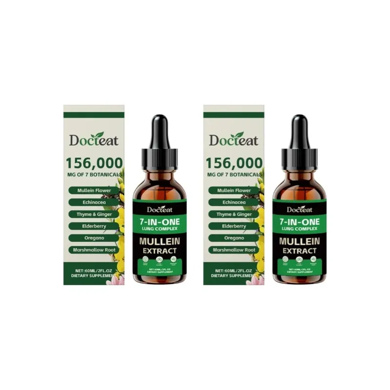 Docteat 7-i-1 Lung Complex Drops 60 Ml Net Dropper 1 Ml Servering med Mullein Hyldebær Marshmallow Airway Comfort Support — image 8