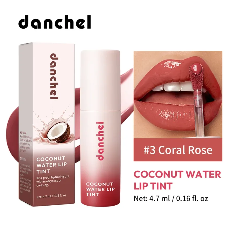 น้ำมะพร้าว Lip Tint Long-Lasting Hydration Flawless สีเคลือบเงาไม่เหนียวเหนอะหนะกันน้ำ Smudge-Resistant Lip Tint — image 9