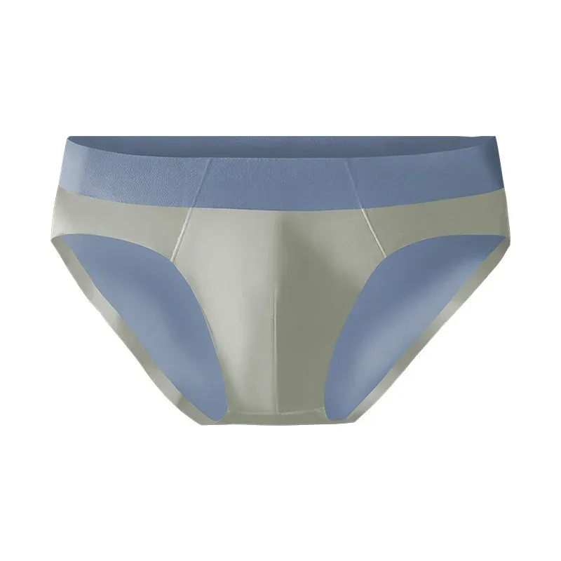 Men's ice silk seamless underwear men breathable briefs summer thin boys sports low waist short shorts head