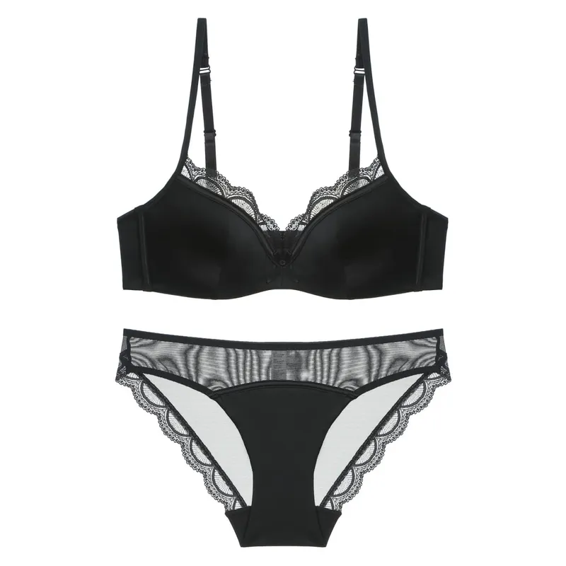 Letní bezešvá krajková sada podprsenky pro malá poprsí Soft drátěná zeštíhlující souprava Bralette & Kalhotky Lehké spodní prádlo Sexy — image 8