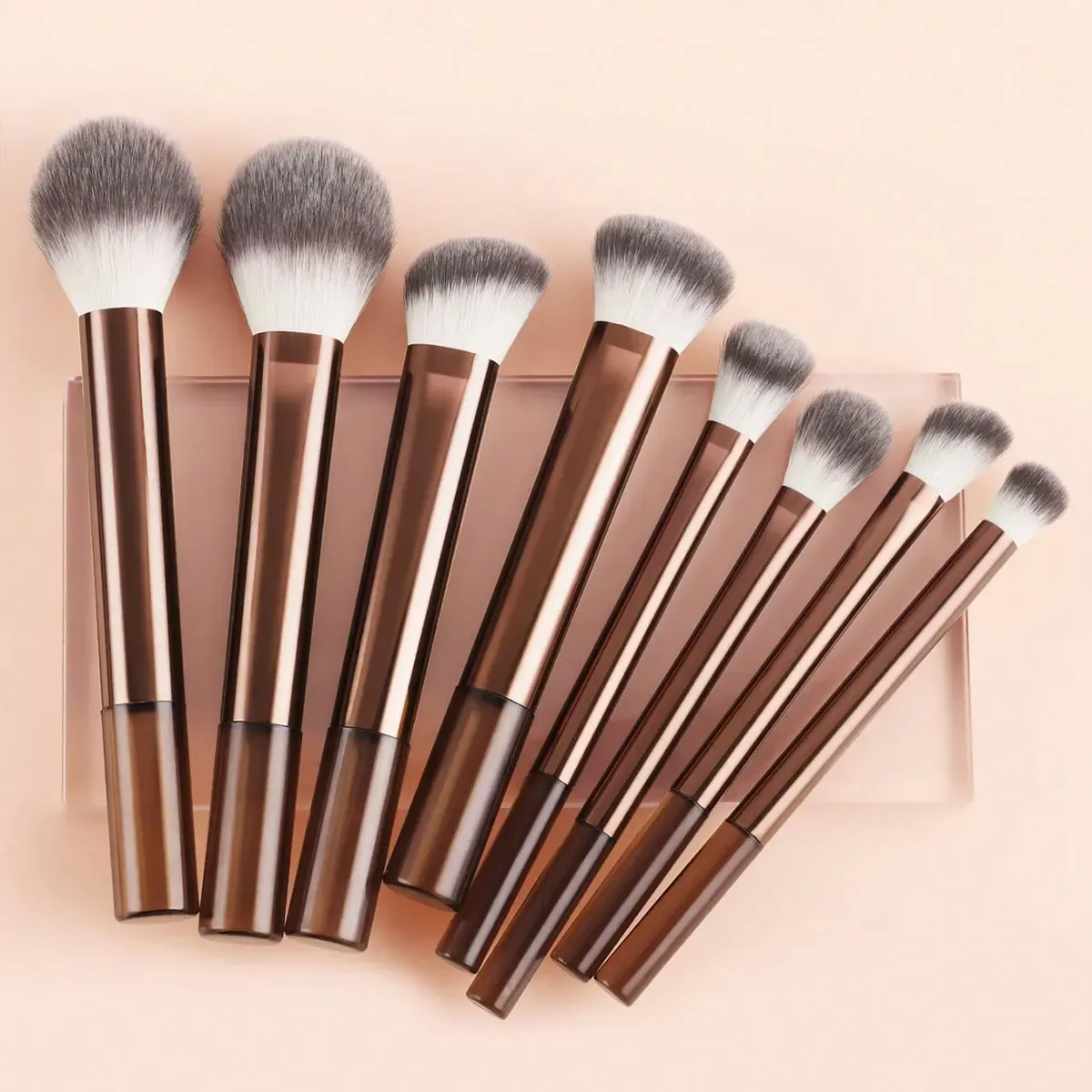 8-teiliges multifunktionales Make-up-Pinsel-Set mit langem Griff, Kunsthaar, für Puder, Rouge, Foundation, Kontur, Gesicht, Kosmetik, Make-up-Werkzeug — image 5