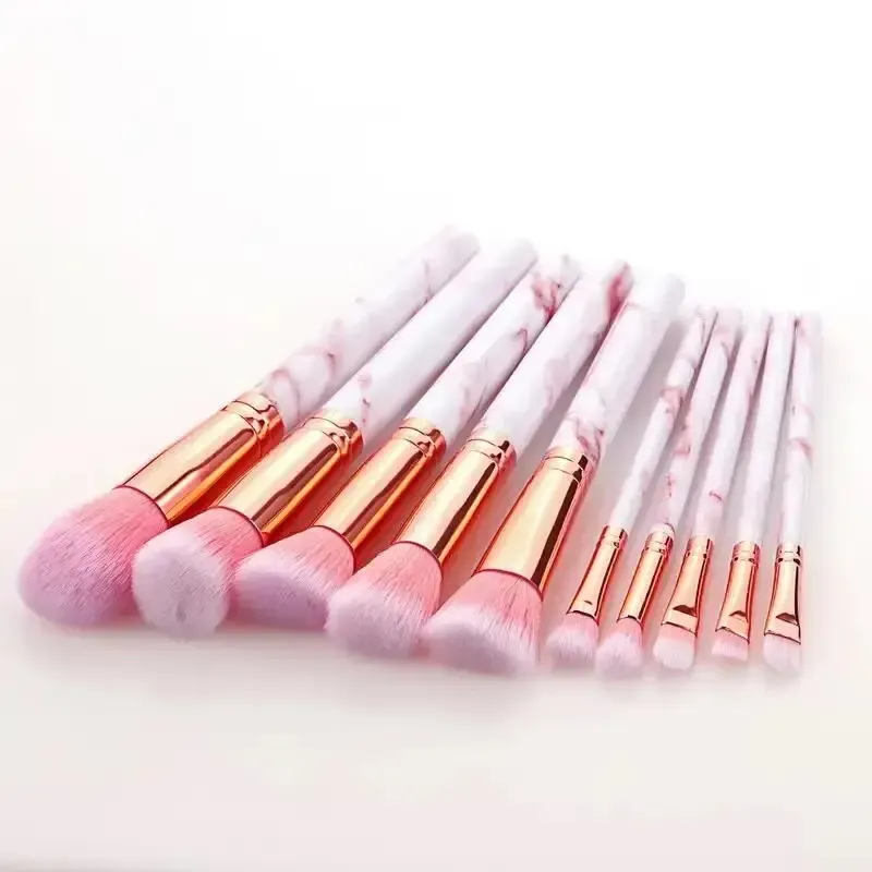 10 ชิ้น Marble แปรงแต่งหน้าพรีเมี่ยมสังเคราะห์ Kabuki Foundation Blending Face Powder Blush คอนซีลเลอร์อายแชโดว์แปรง — image 3