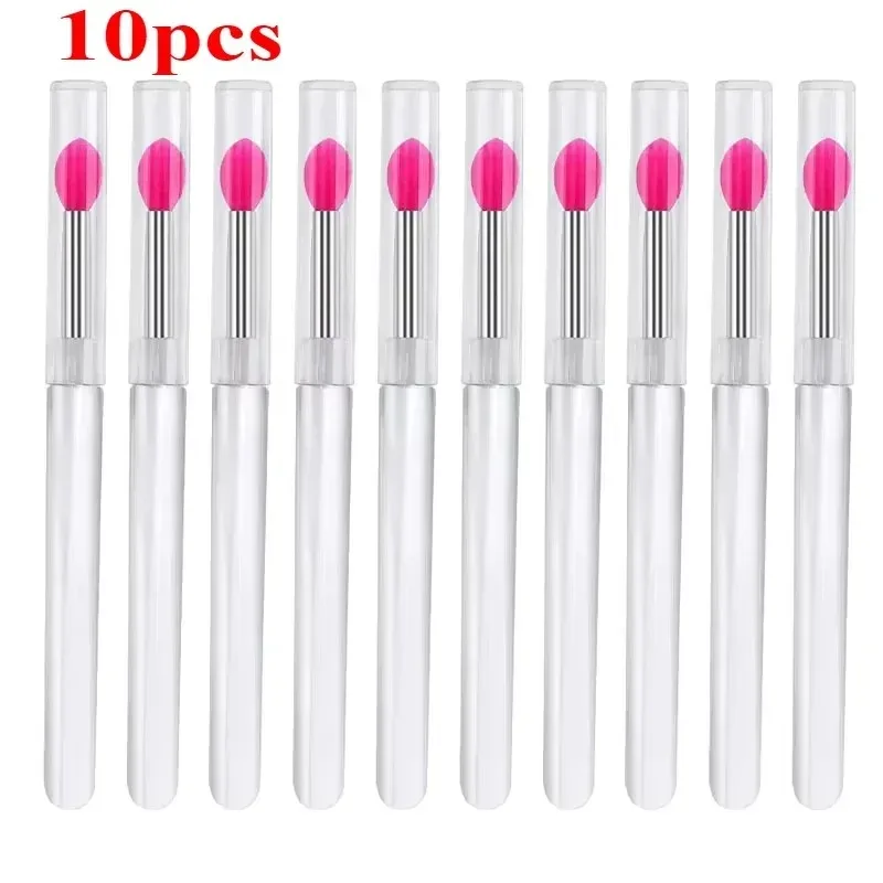 3/5/10PCS Tragbare Silikon Lippen Pinsel Mit Abdeckung Weiche Multifunktionale Lip Balm Applikator Lippenstift Lipgloss Make-Up pinsel — image 24