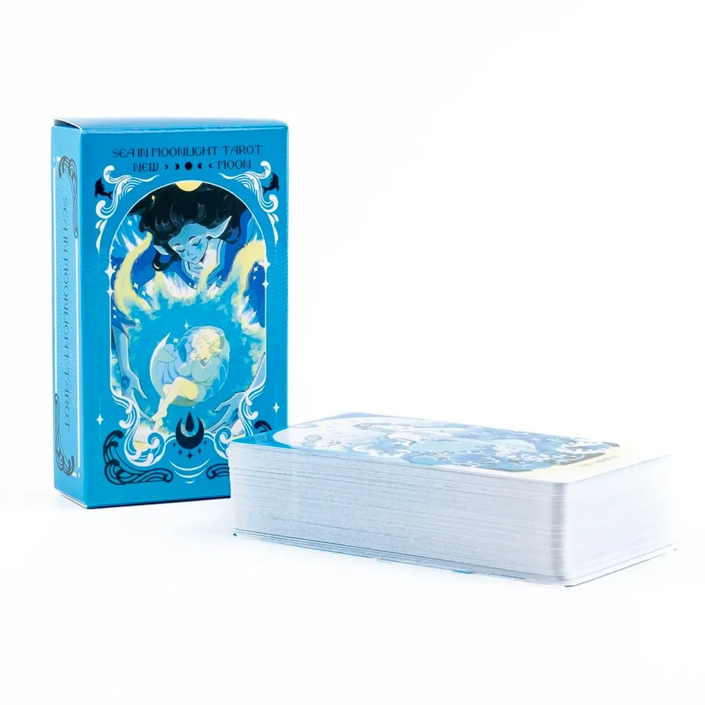 Meer im Mondlicht, Neumond-Tarotkarten, englische Version, 78 Stück, Ozean-Thema, emotionale Heilung, Wahrsagerei, Brettspiel, Tarotkarten — image 2