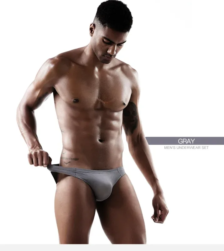 2 pezzi mutande da uomo in seta di ghiaccio traspirante sexy sottile U convesso trasparente un pezzo pantaloncini a triangolo a vita bassa testa — image 10